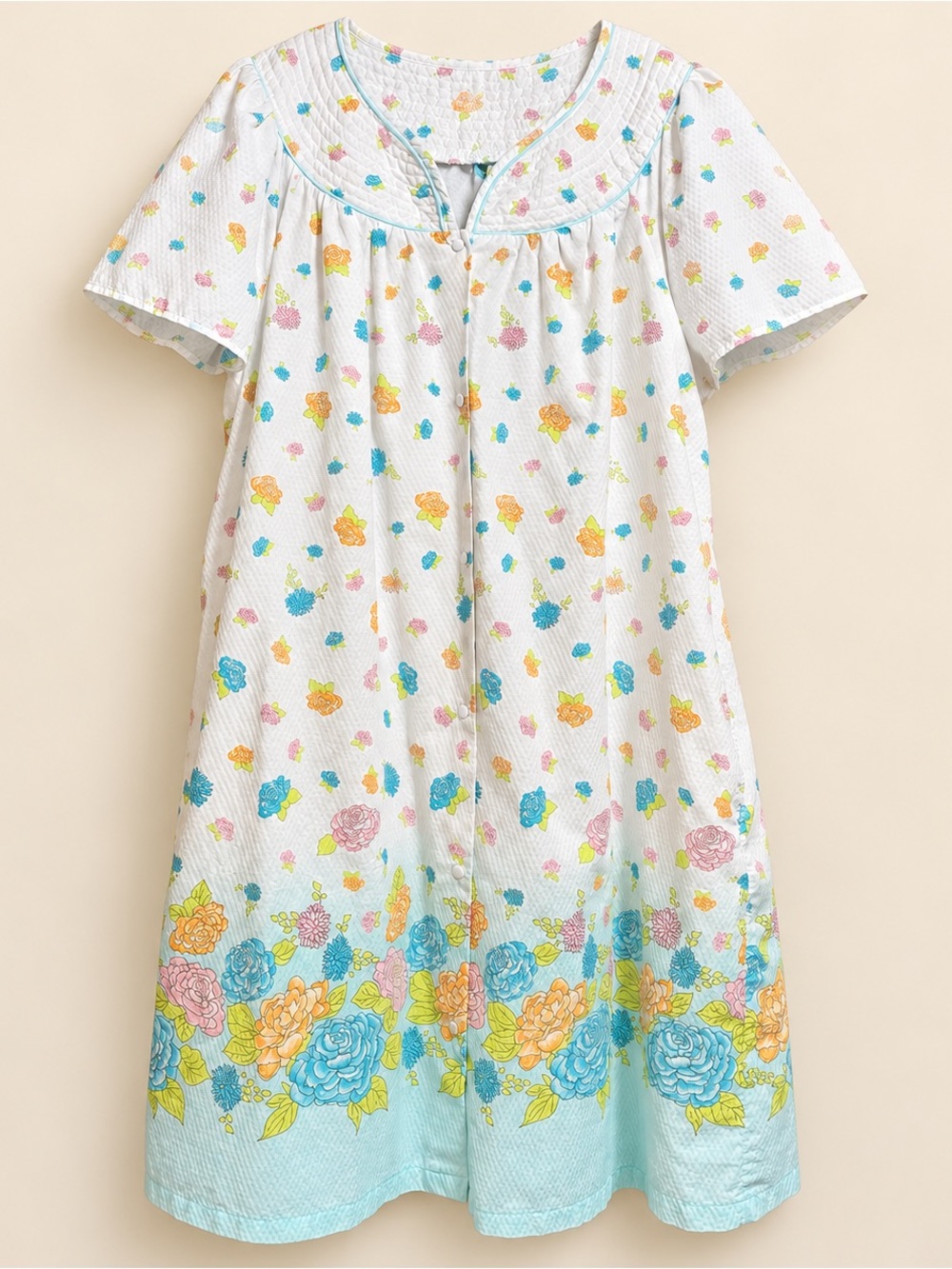 White Stag 2X Floral Button Front Nightgown Plus Size 18W–20W